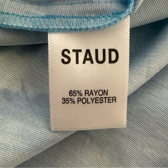 NWT STAUD Blue Cameron Island Belted Maxi Shirt Dress Size XS Coverup Vacation - Picture 10 of 14